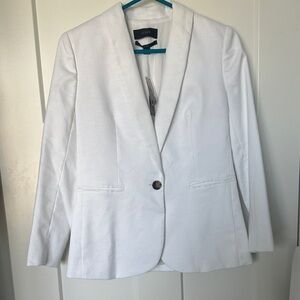 J. Crew White Single-Button Linen Blazer NWT Size 0 Petite